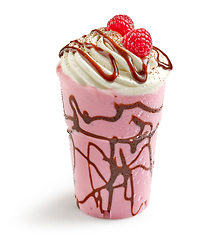 Image showing pink raspberry milkshake