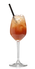 Image showing glass of plum juice cocktail 