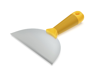 Image showing Putty knife with yellow handle