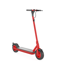 Image showing Red electric scooter