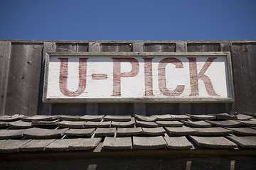 Image showing U Pick Sign