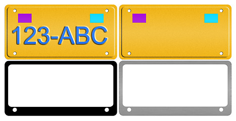 Image showing License Plate Illustration Set