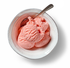 Image showing bowl of pink ice cream