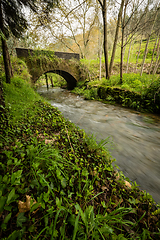 Image showing Old rock bridge over Filveda river