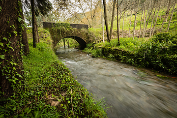 Image showing Old rock bridge over Filveda river