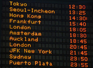 Image showing Airport information board