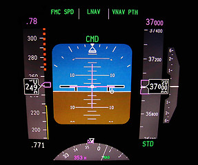 Image showing Technology: aircraft flight deck at 37000 ft