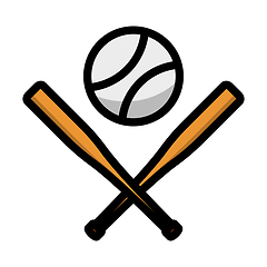 Image showing Baseball Crossed Buts And Ball Icon