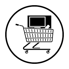 Image showing Shopping Cart With PC Icon