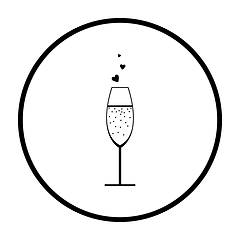 Image showing Champagne Glass With Heart Icon