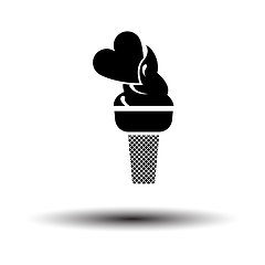 Image showing Valentine Icecream With Heart Icon