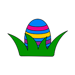 Image showing Easter Egg In Grass Icon