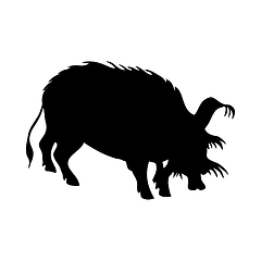 Image showing Brush-Eared Pig Silhouette