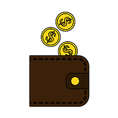 Image showing Golden Coins Fall In Purse Icon