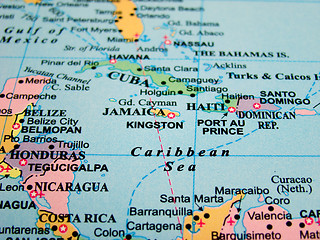 Image showing Map of the Caribbean Sea