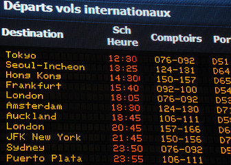 Image showing Airport information board