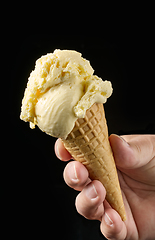 Image showing vanilla ice cream in waffle cone