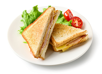 Image showing ham and cheese toast