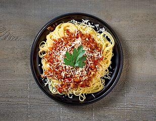 Image showing spaghetti with sauce bolognese