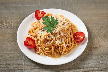 Image showing plate of spaghetti