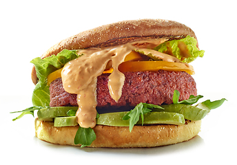 Image showing fresh tasty vegan burger