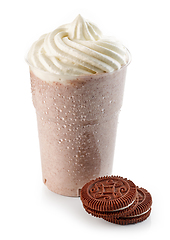 Image showing milkshake with blended chocolate cookies and whipped cream