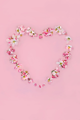 Image showing Heart Shaped Apple Blossom Spring Wreath