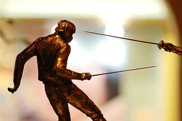 Image showing Fencers in attacking