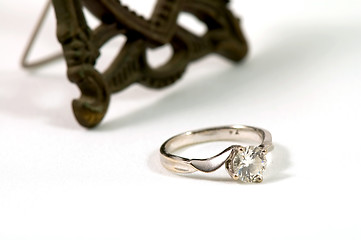 Image showing Crystal ring isolated over white