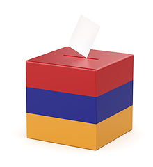 Image showing Ballot box with the flag of Armenia