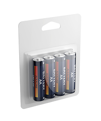 Image showing Blister pack of four AA size batteries