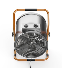 Image showing Silver industrial electric fan heater