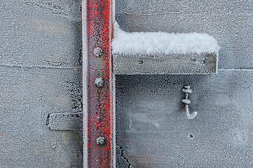 Image showing Frozen wood and metal