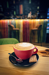 Image showing Cup of hot cappuccino