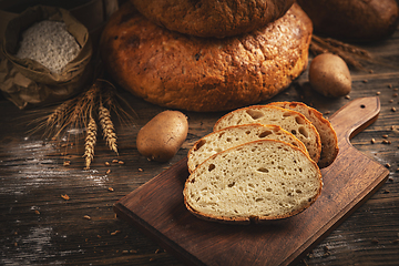 Image showing Close up on traditional sliced bread