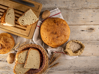 Image showing Top view of fresh bread