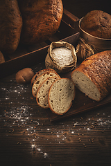 Image showing Artisanal sliced bread loaves