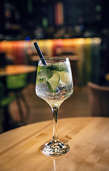 Image showing Alcohol drink, gin tonic cocktail