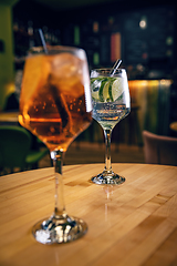 Image showing Aperol spritz and gin tonic cocktails