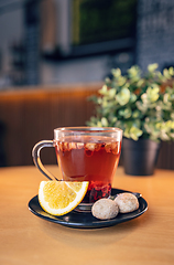 Image showing Hot fruit infusion tea