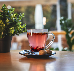 Image showing Glass cup of tea