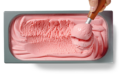 Image showing pink strawberry ice cream