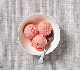 Image showing pink strawberry ice cream