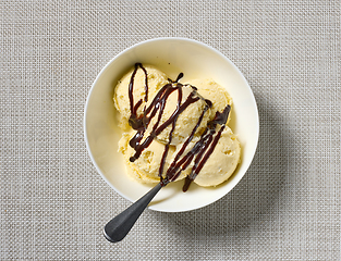 Image showing bowl of vanilla ice cream 