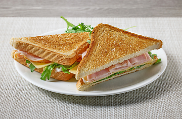 Image showing ham and cheese toast