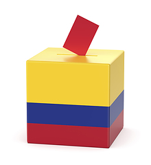 Image showing Ballot box with the flag of Colombia