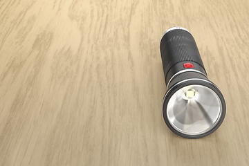 Image showing Black led flashlight