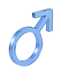 Image showing Blue glass male gender sign