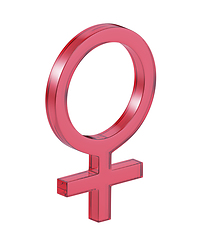 Image showing Red glass female gender sign