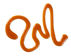 Image showing caramel sauce on white background